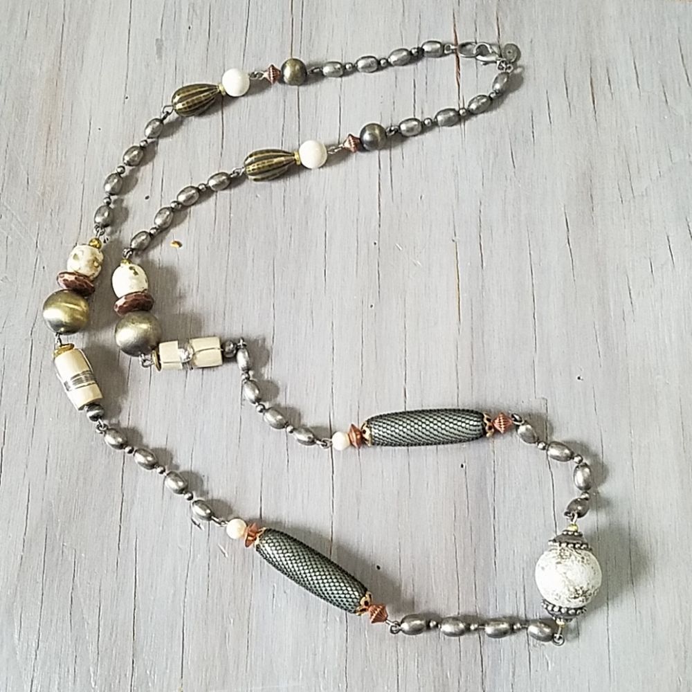 Robert Rose mixed media necklace